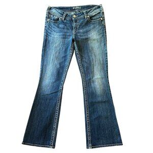 Silver Jeans Suki Jeans Embroidered Pockets Bootcut Size 31X32 Medium Wash